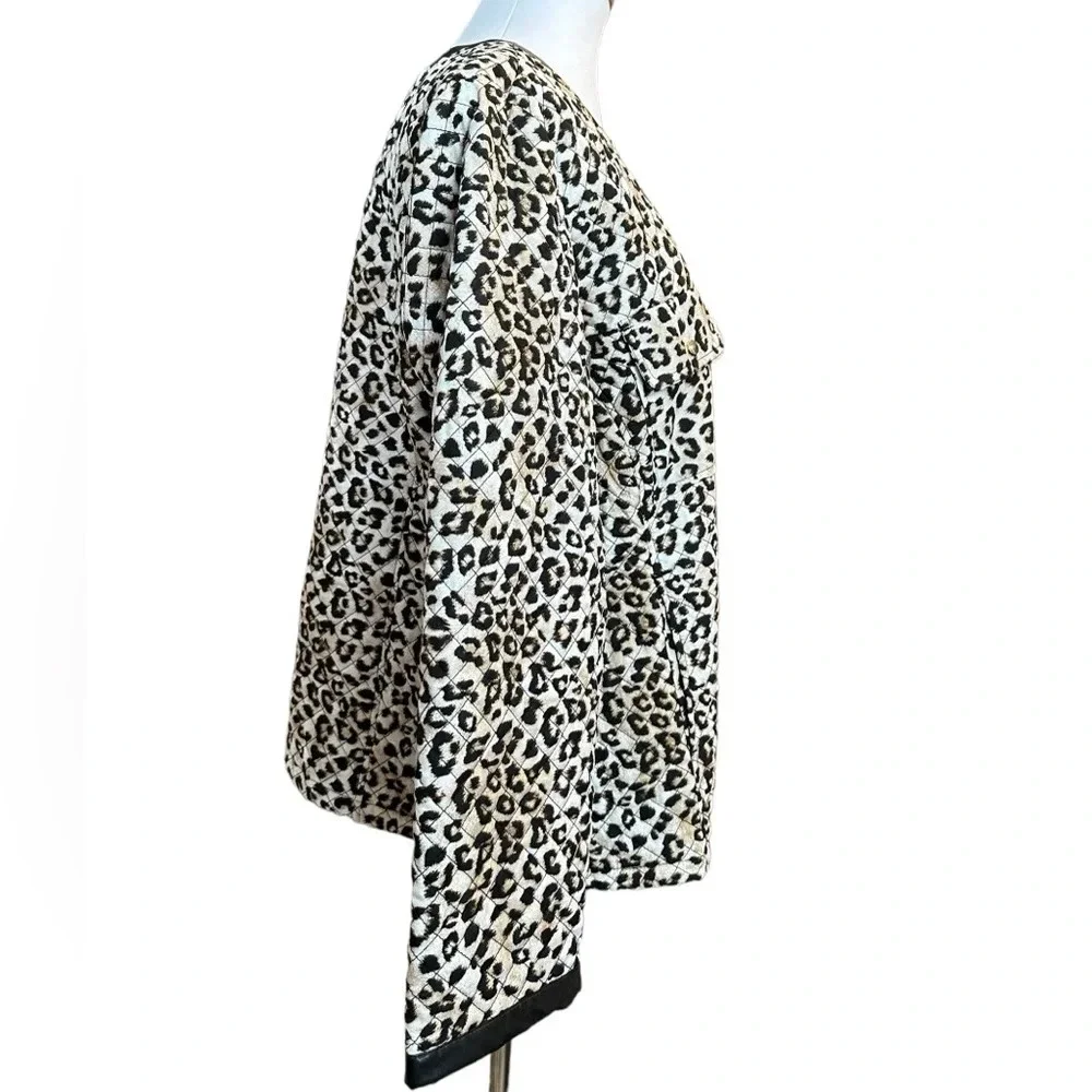 Chico’s Quilted Leopard Skin Commuter Town & Country Jacket